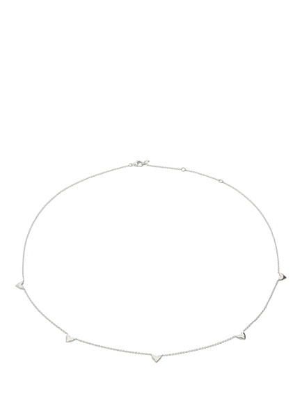 Monica Vinader Heart Station Chain Necklace, Silver