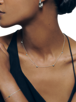 Monica Vinader Heart Station Chain Necklace - view 2, Silver