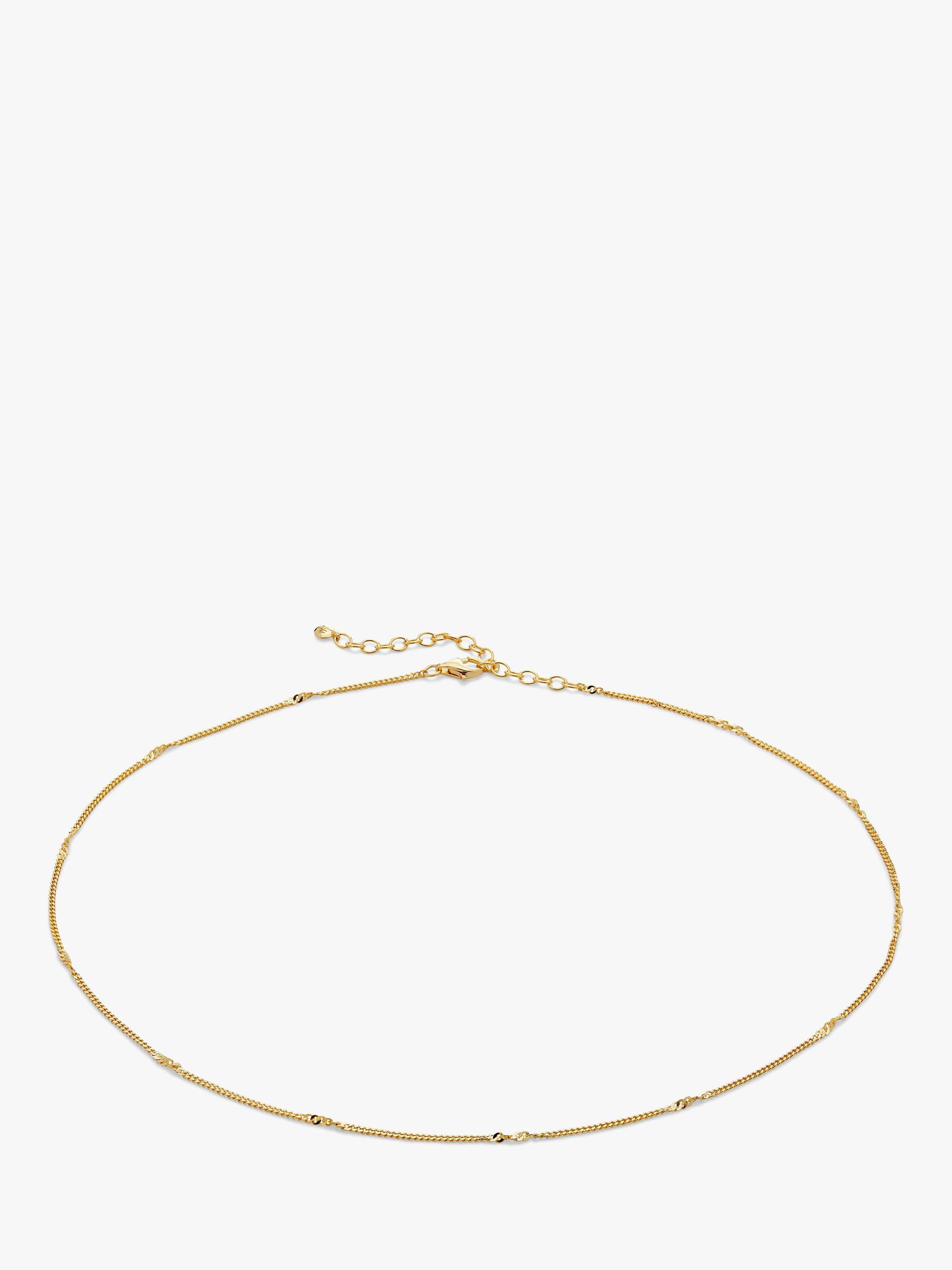 Product image 1 of 4, which shows Monica Vinader Curb Twist Choker Necklace, Gold