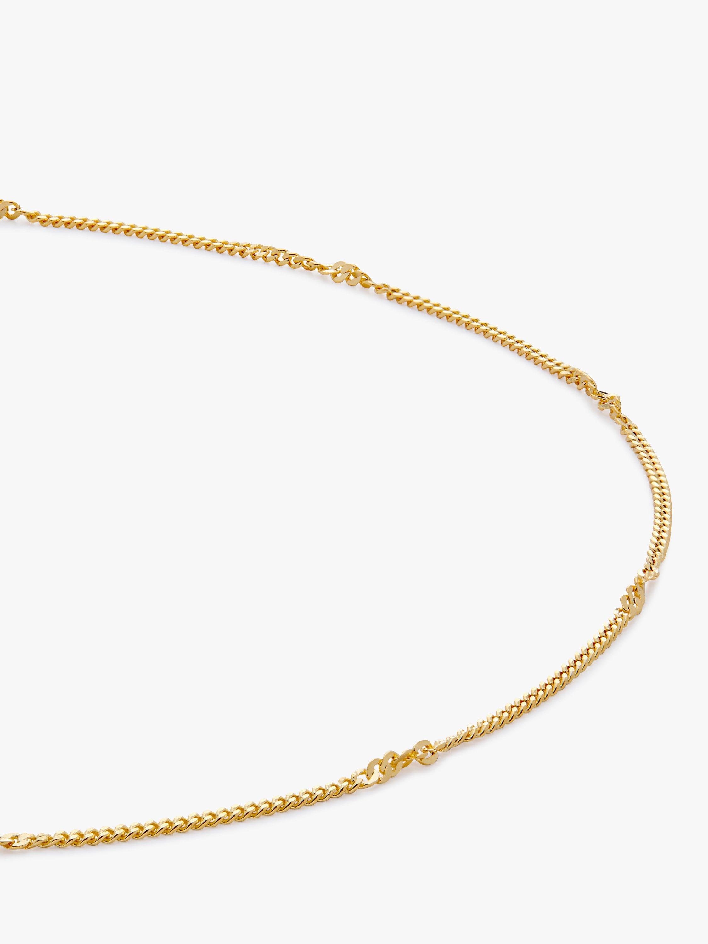 Product image 2 of 4, which shows Monica Vinader Curb Twist Choker Necklace, Gold