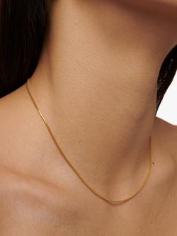 Monica Vinader Round Thin Snake Chain Necklace - view 2, Gold