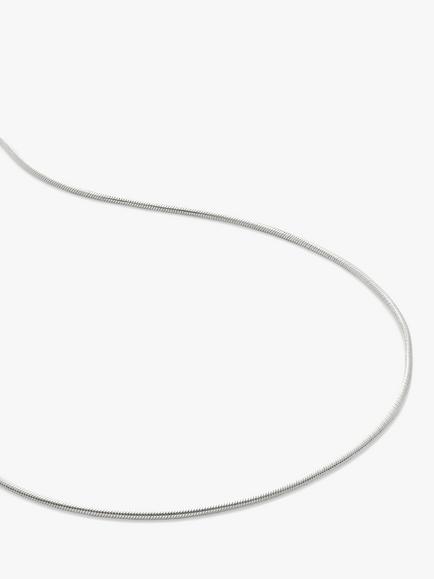 Monica Vinader Round Thin Snake Chain Necklace - view 2, Silver