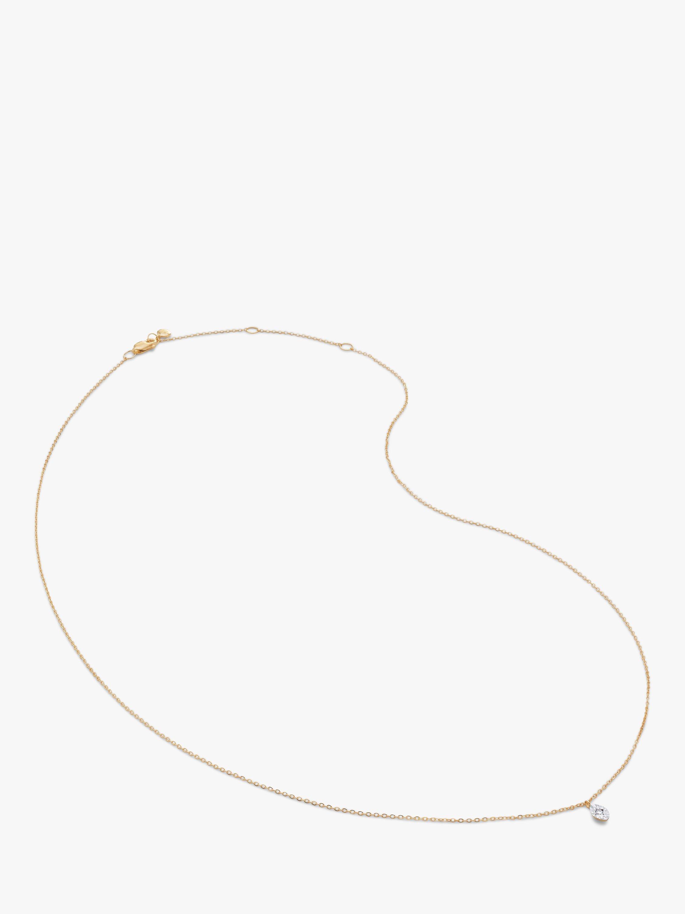 Product image 1 of 5, which shows Monica Vinader Diamond Necklace, Gold
