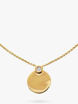Monica Vinader Lab Grown Diamond Engravable Pendant Necklace - view 2, Gold