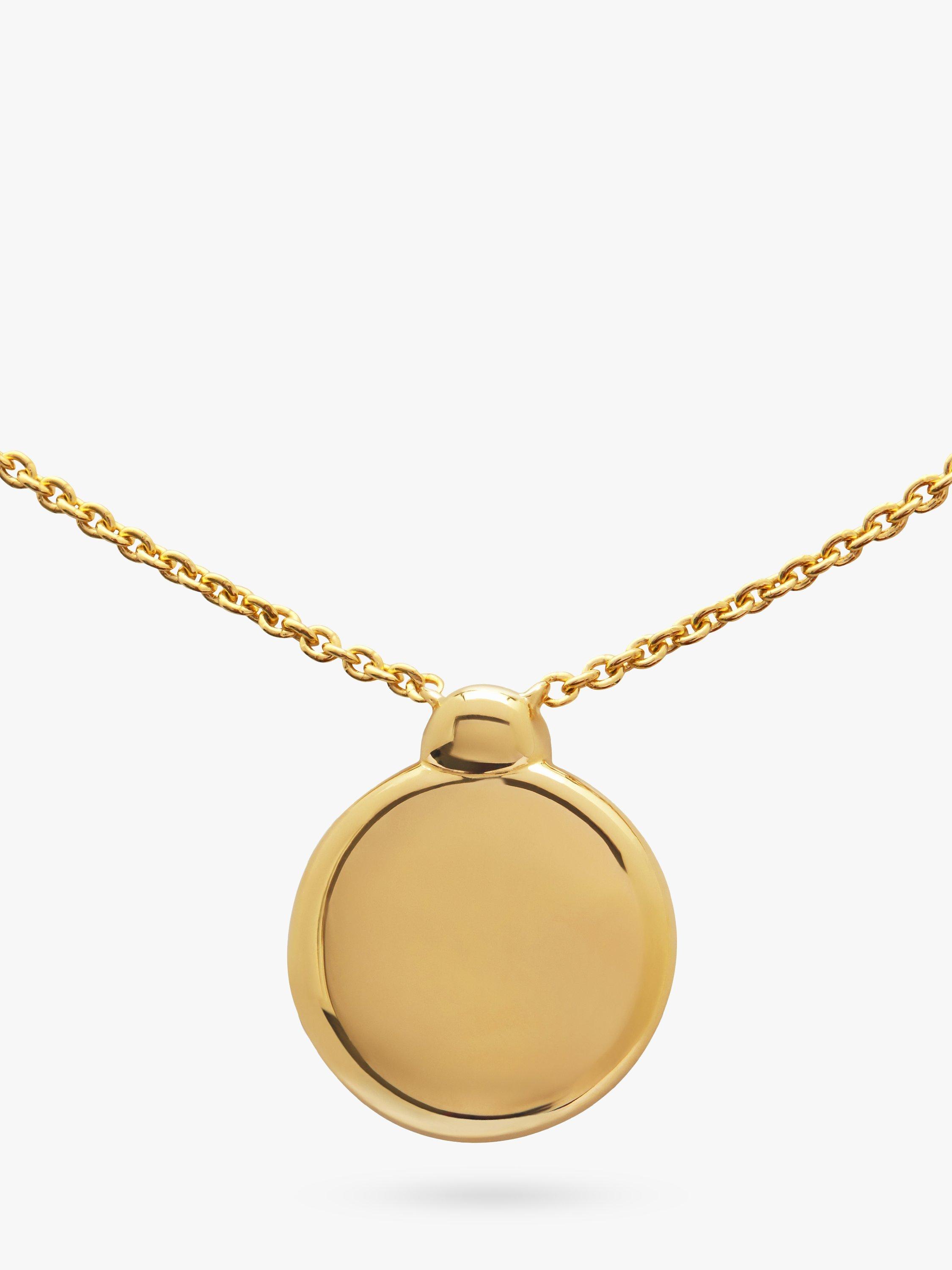 Product image 3 of 5, which shows Monica Vinader Lab Grown Diamond Engravable Pendant Necklace, Gold