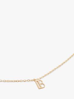 Monica Vinader Yellow Gold Small Initial Pendant Necklace, Gold - view 2, Gold