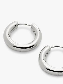 Monica Vinader Essential Click Small Hoop Earrings, Silver - view 2, Silver