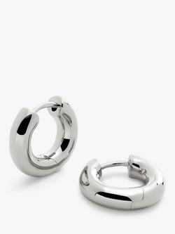 Monica Vinader Essential Click Huggie Hoop Earrings, Silver, Silver