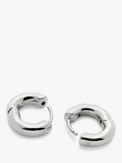 Monica Vinader Essential Click Huggie Hoop Earrings, Silver - view 2, Silver