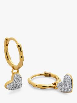 Monica Vinader Lab Grown Diamond Heart Huggie Earrings, Gold, Gold