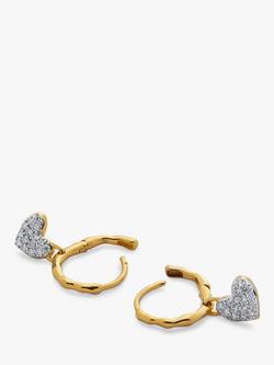 Monica Vinader Lab Grown Diamond Heart Huggie Earrings, Gold - view 2, Gold