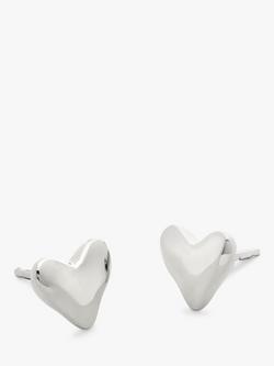 Monica Vinader Heart Stud Earrings, Silver