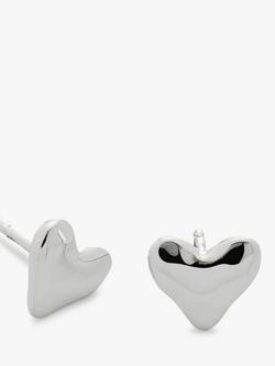Monica Vinader Heart Stud Earrings - view 2, Silver