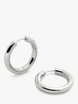 Monica Vinader Essential Click Medium Hoop Earrings, Silver, Silver