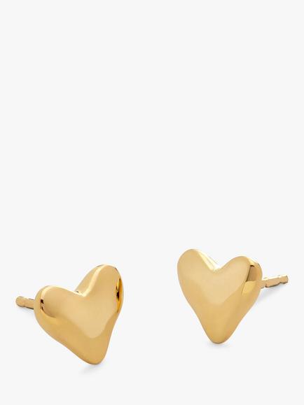 Monica Vinader Heart Stud Earrings, Gold