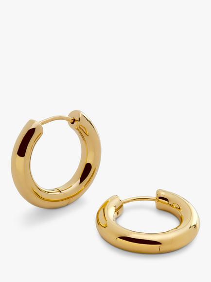 Monica Vinader Essential Click Small Hoop Earrings, Gold, Gold