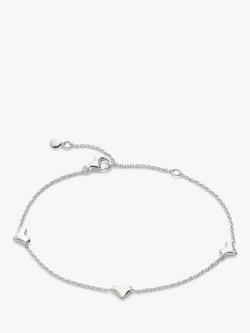 Monica Vinader Heart Chain Bracelet, Silver