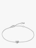 Monica Vinader Diamond Heart Chain Bracelet, Silver