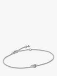 Monica Vinader Diamond Heart Chain Bracelet, Silver