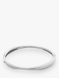 Monica Vinader Nura Reef Thin Bangle, Silver, Silver