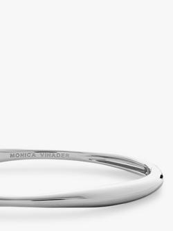 Monica Vinader Nura Reef Thin Bangle, Silver - view 2, Silver