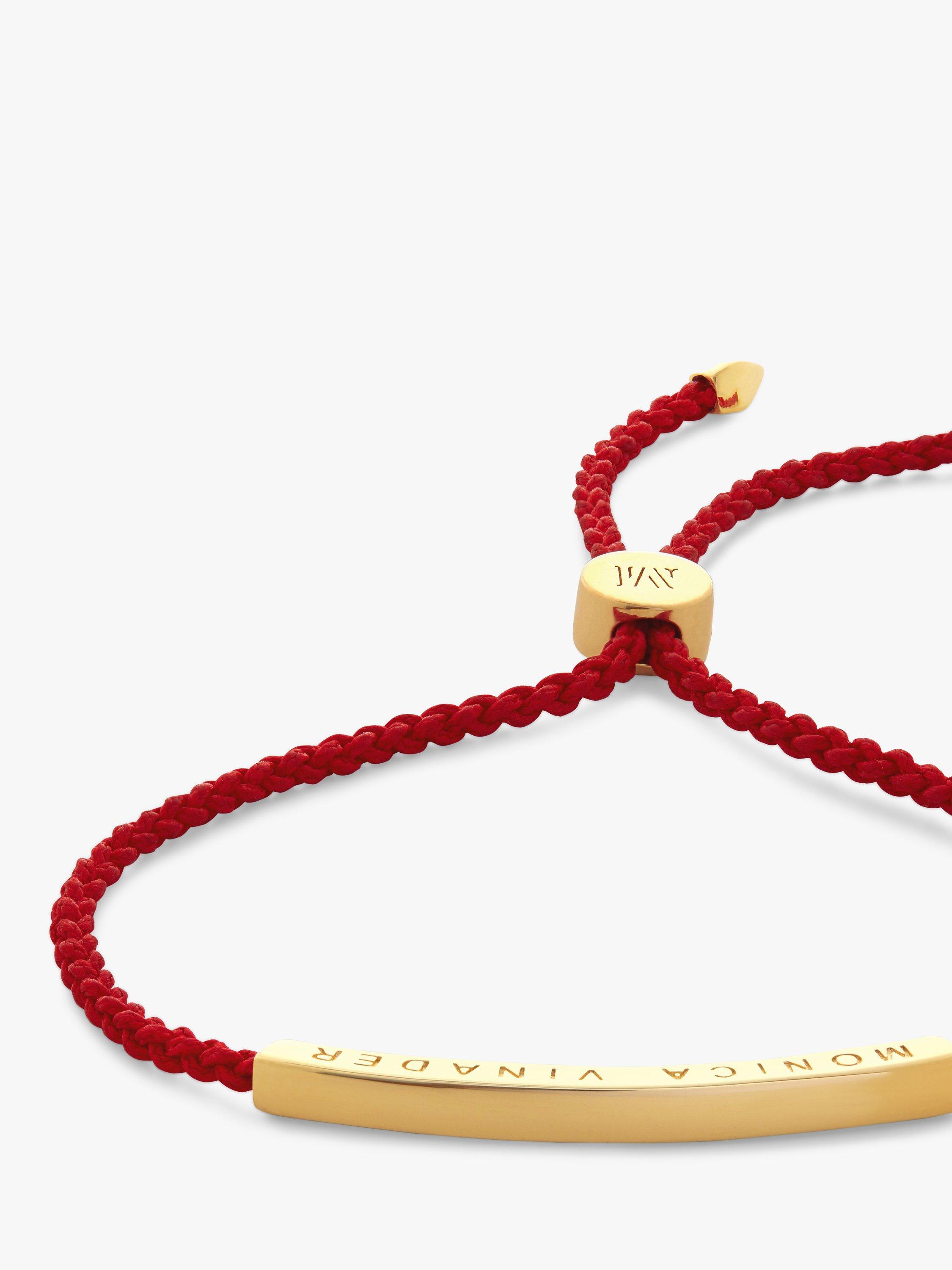 Product image 2 of 4, which shows Monica Vinader Linear Logo Friendship Bracelet, Red
