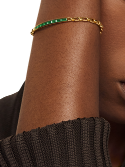 Monica Vinader Mini Baguette Chain Bracelet, Gold - view 2, Gold