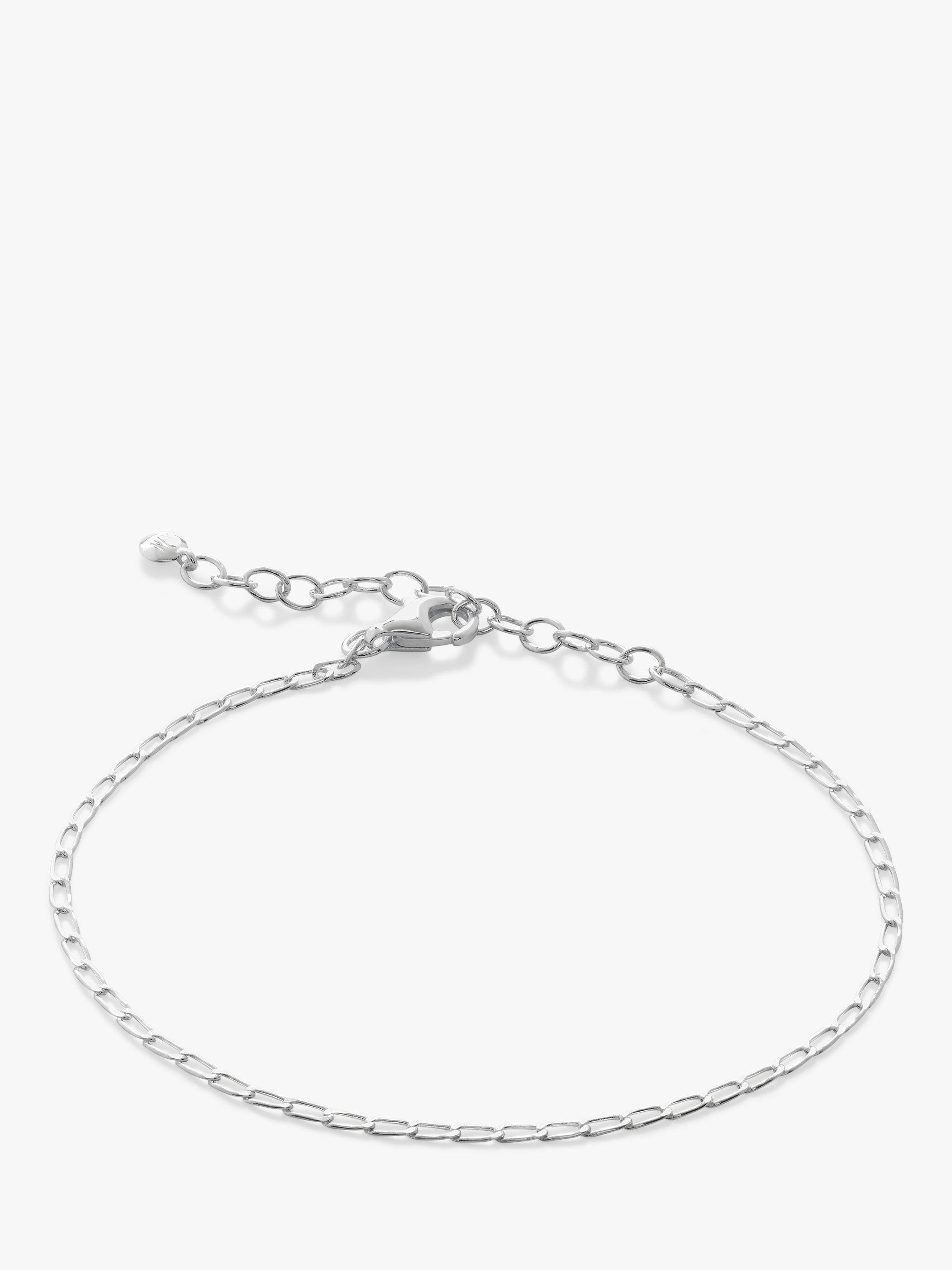 Product image 1 of 5, which shows Monica Vinader Open Link Chain Bracelet, Silver