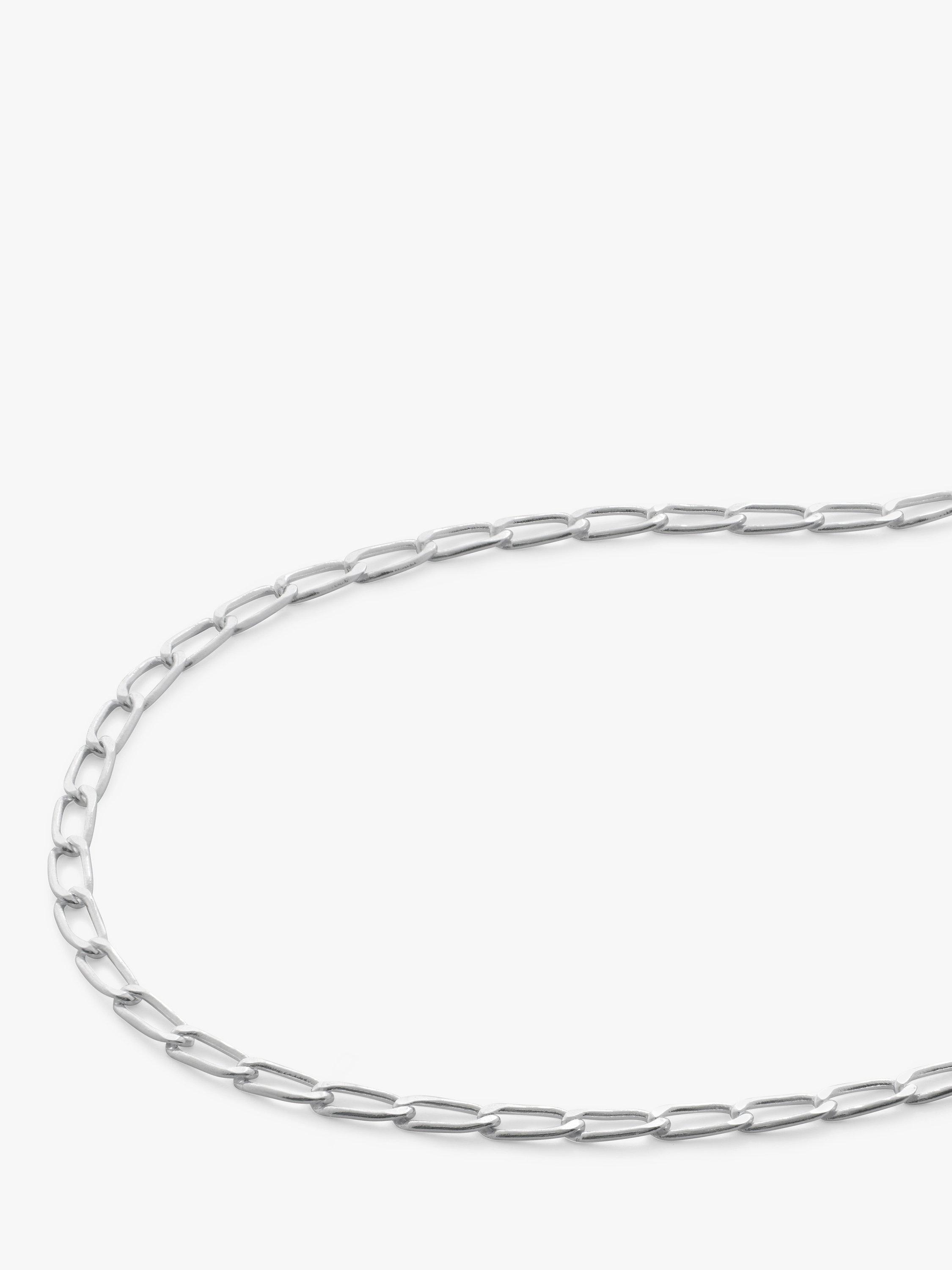 Product image 2 of 5, which shows Monica Vinader Open Link Chain Bracelet, Silver