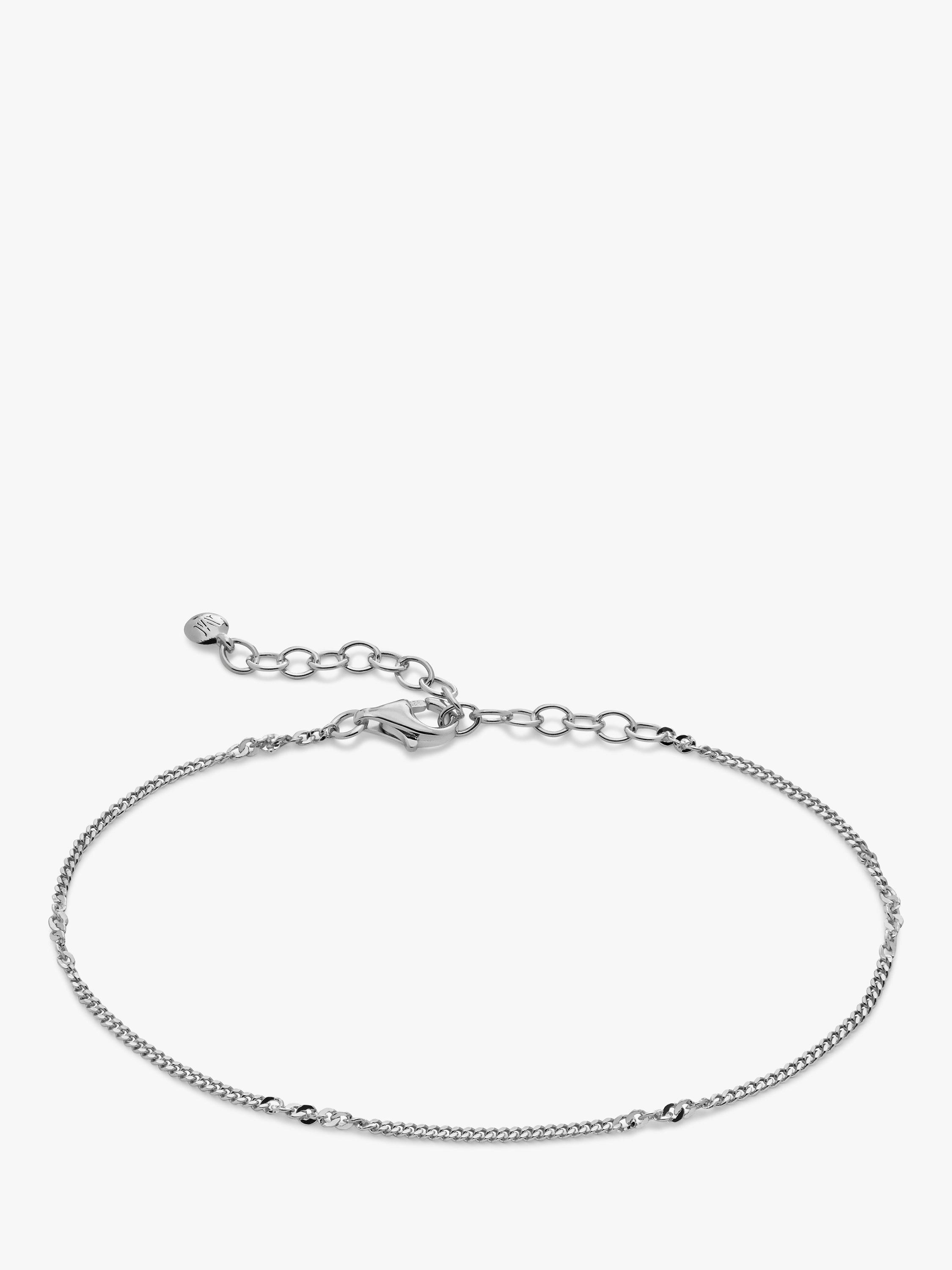 Product image 1 of 3, which shows Monica Vinader Curb Twist Chain Bracelet, Silver