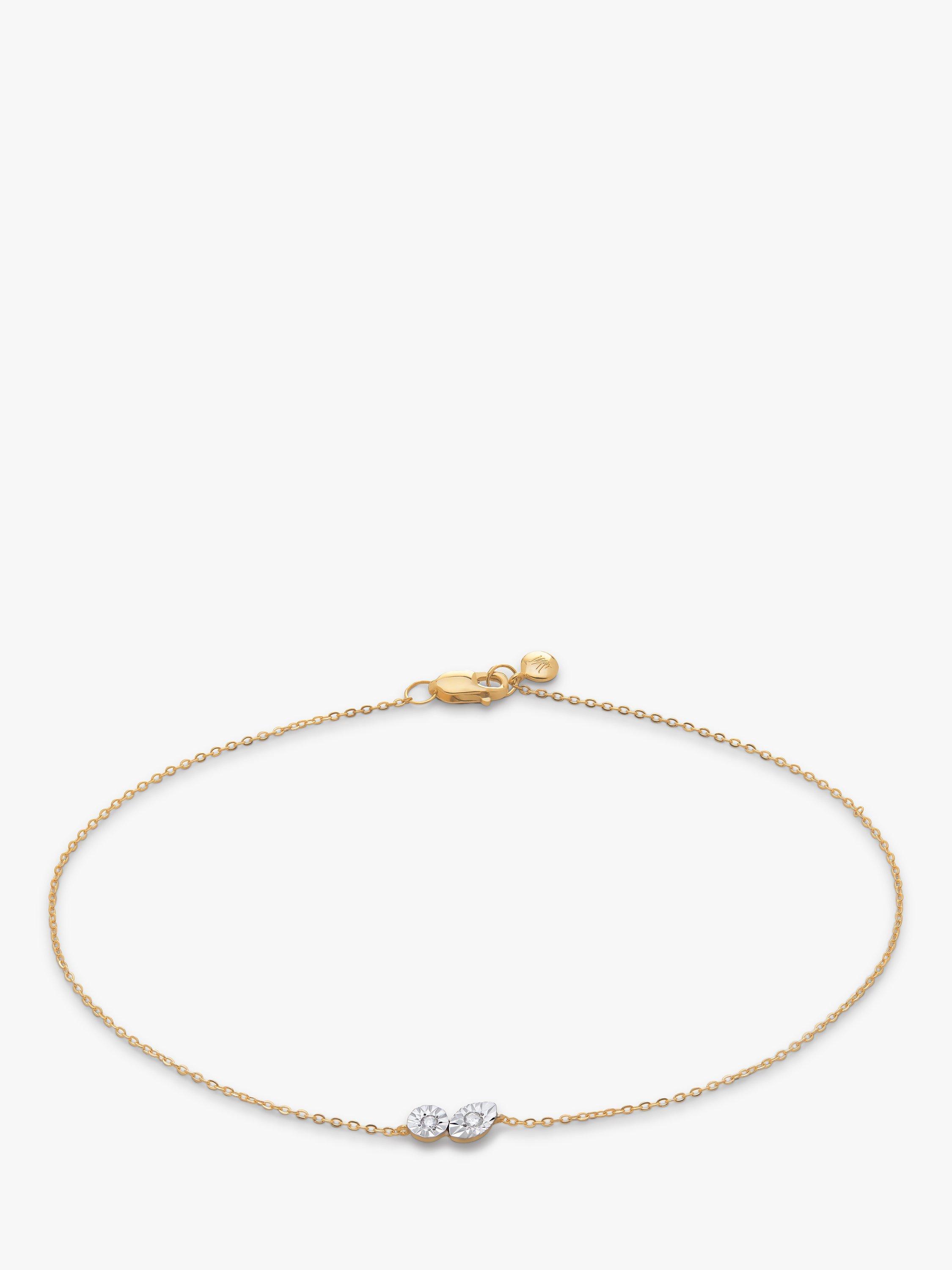 Product image 1 of 4, which shows Monica Vinader Diamond Chain Bracelet, Gold, M