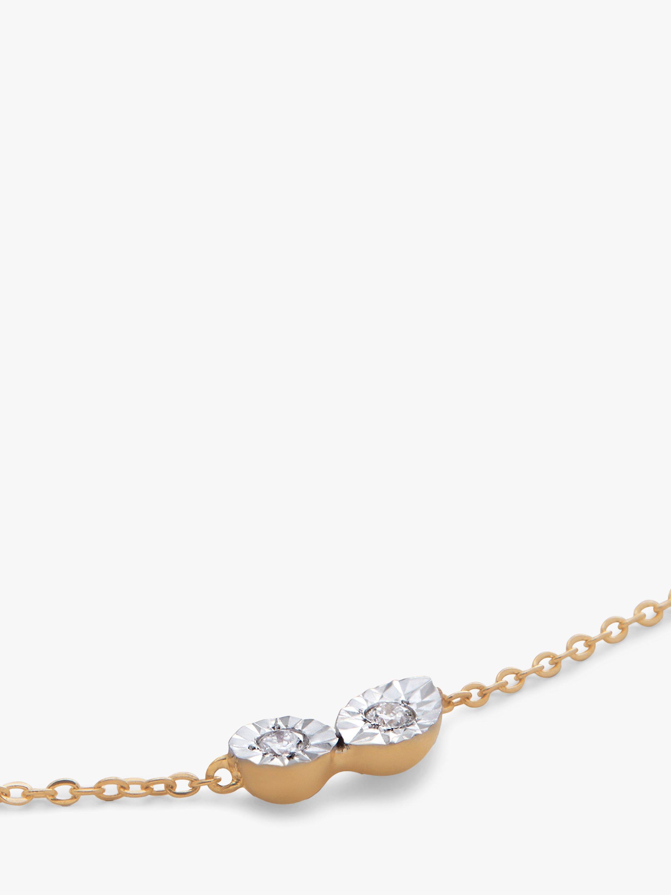 Product image 2 of 4, which shows Monica Vinader Diamond Chain Bracelet, Gold, M