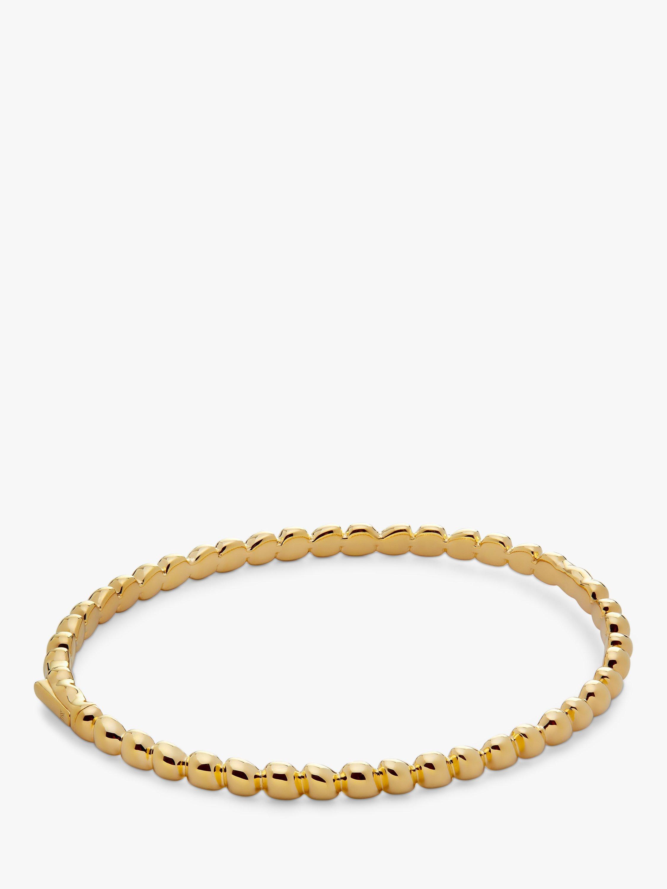 Product image 1 of 4, which shows Monica Vinader Nura Teardrop Bangle, Gold, Large