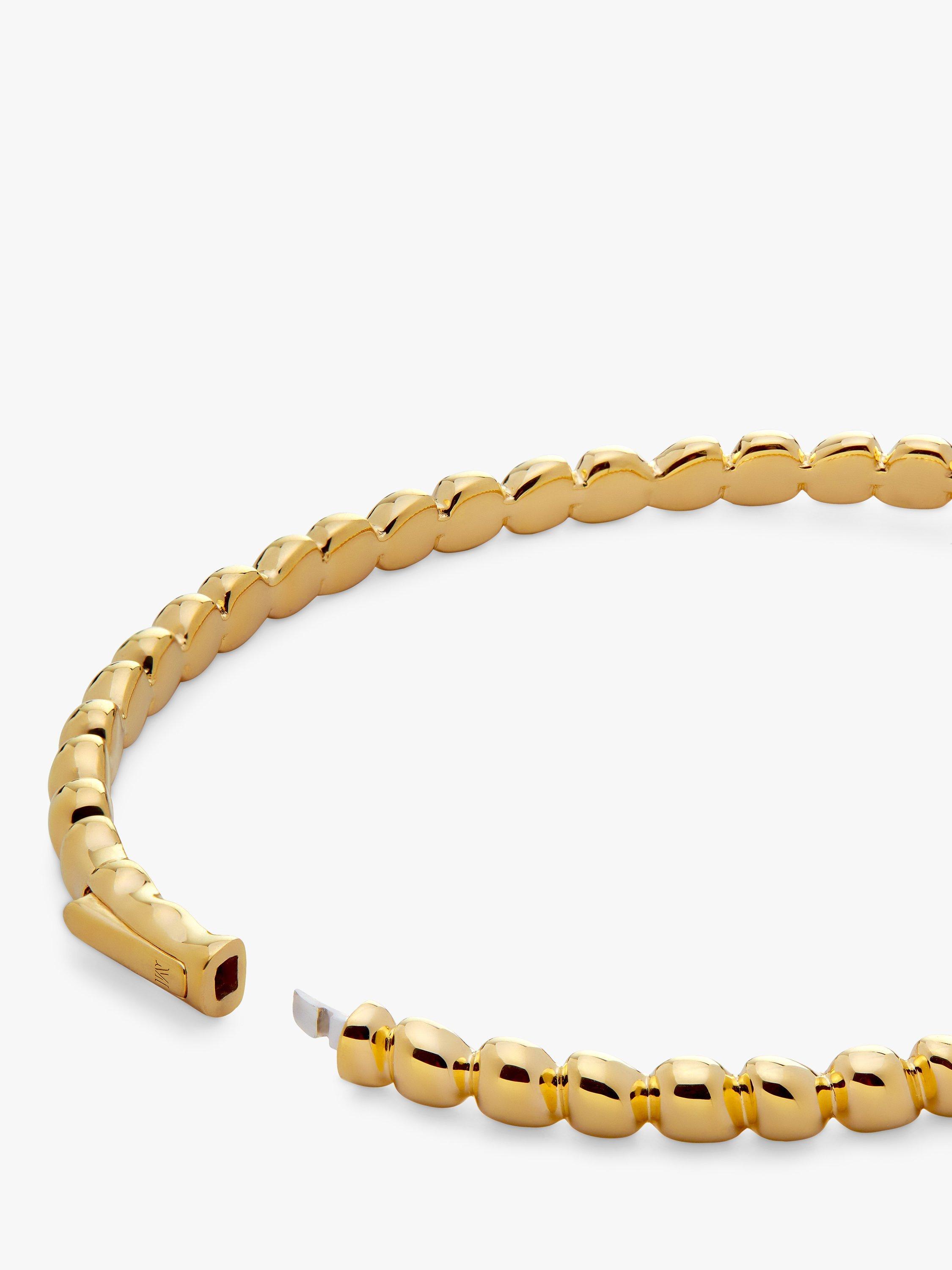 Product image 2 of 4, which shows Monica Vinader Nura Teardrop Bangle, Gold, Large