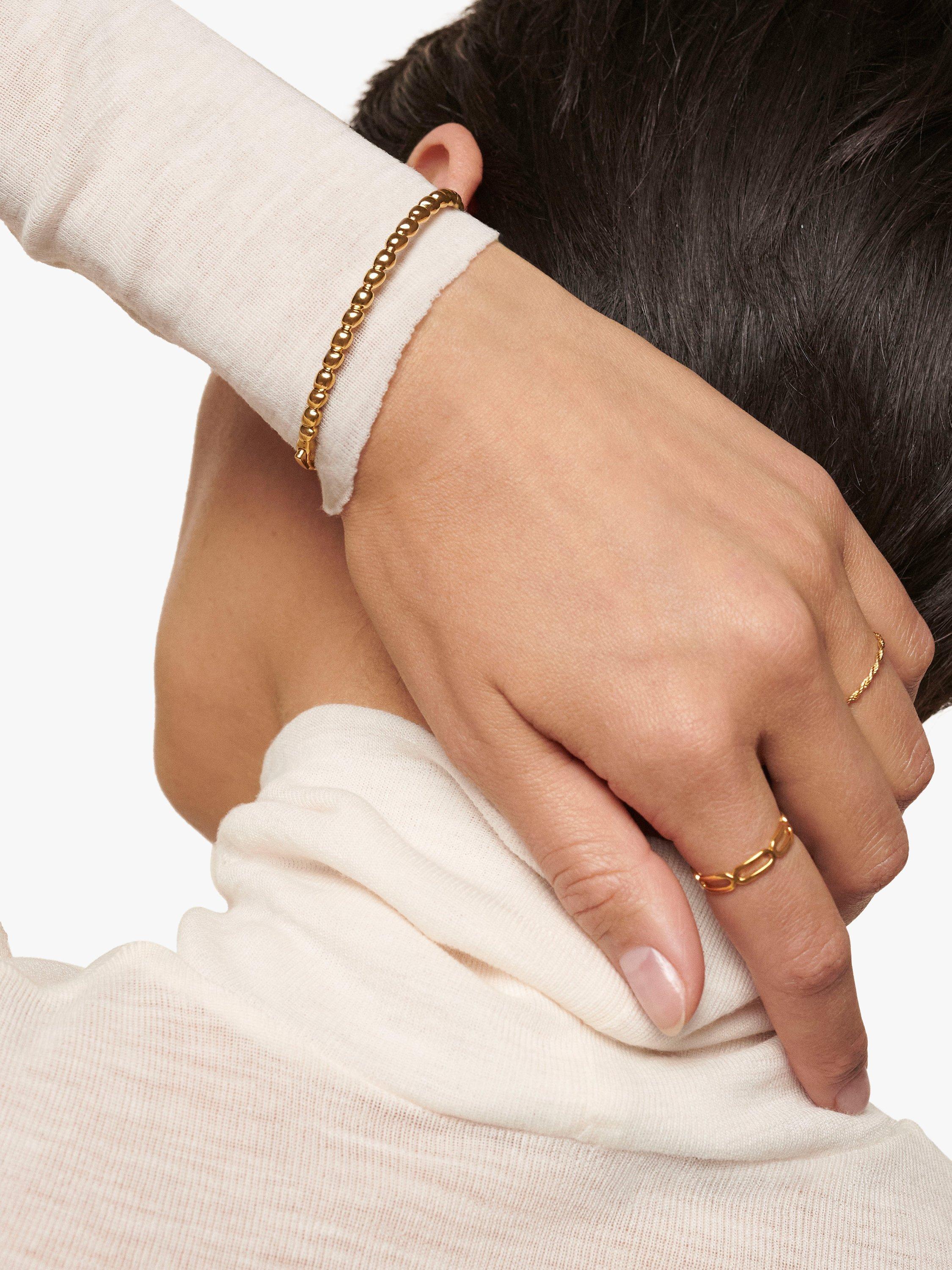 Product image 3 of 4, which shows Monica Vinader Nura Teardrop Bangle, Gold, Large