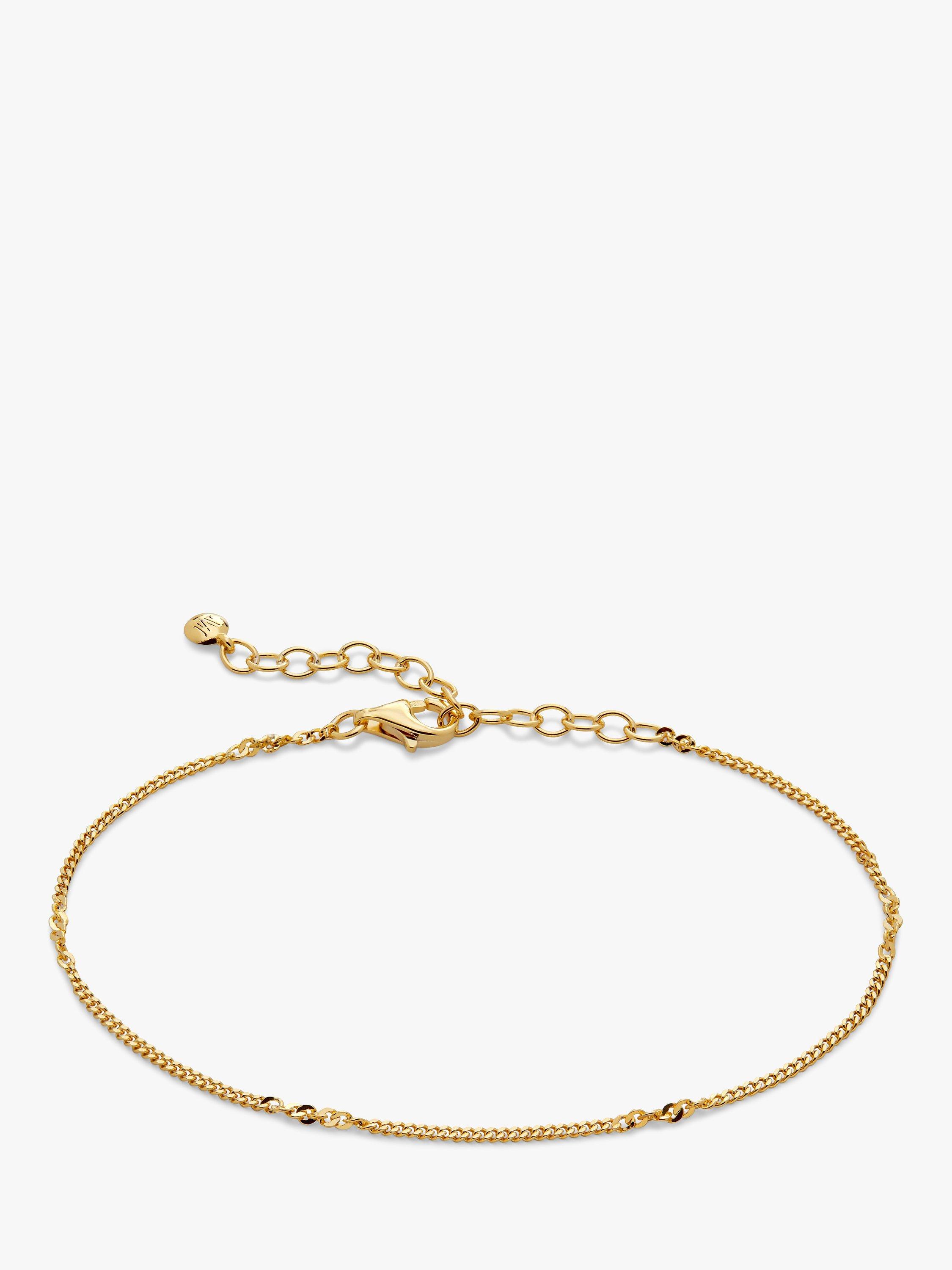 Product image 1 of 4, which shows Monica Vinader Curb Twist Chain Bracelet, Gold