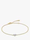 Monica Vinader Lab Grown Diamond Heart Chain Bracelet, Gold