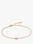 Monica Vinader Lab Grown Diamond Heart Chain Bracelet, Gold