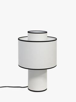 John Lewis Scandi Table Lamp, Off White/Black, Off White & Black
