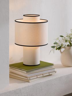 John Lewis Scandi Table Lamp, Off White/Black - view 2, Off White & Black