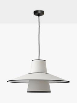 John Lewis Scandi Layered Shade Ceiling Light, Off White/Black, Off White & Black