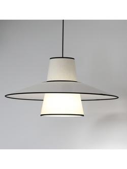 John Lewis Scandi Layered Shade Ceiling Light, Off White/Black - view 2, Off White & Black