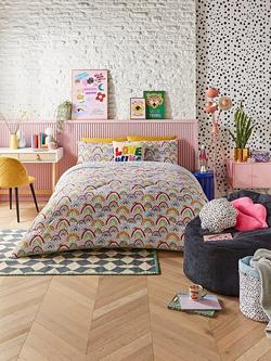 Eleanor Bowmer x Night Lark® Rainbow Coverless Duvet & Pillowcase Set, 10.5 Tog, Multi, Multicolour