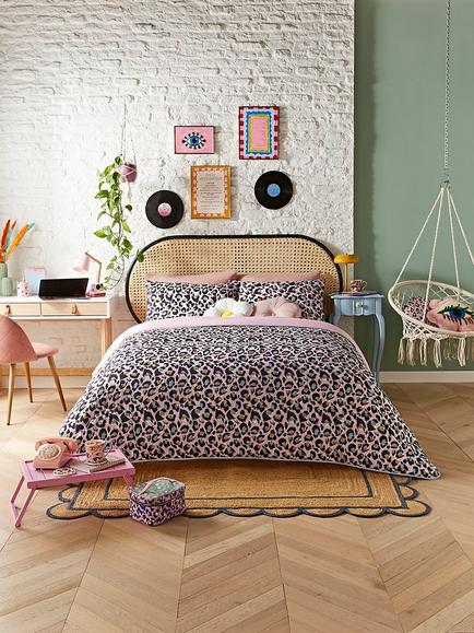 Eleanor Bowmer x Night Lark® Leopard Coverless Duvet & Pillowcase Set, 10.5 Tog, Multi, Multicolour