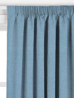 John Lewis Cotton Blend Made to Measure Curtains or Roman Blind, Denim - view 2, Denim