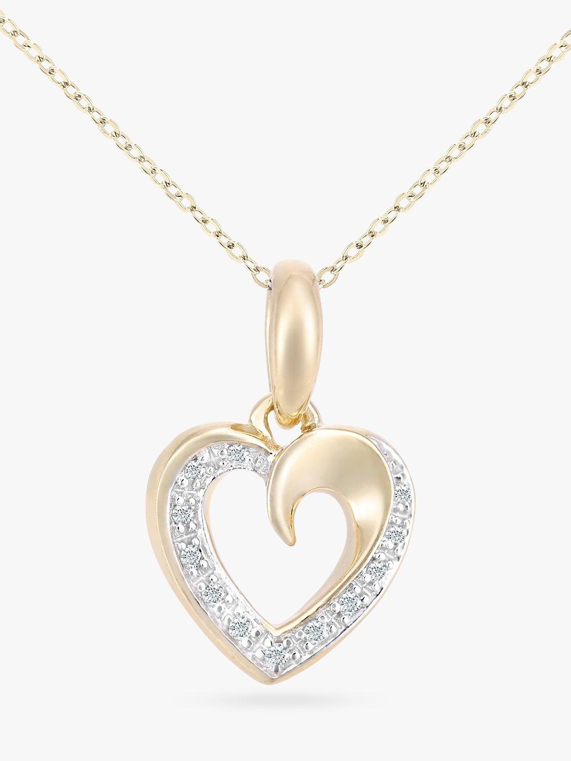 10k yellow gold heart fashion necklace earrings set