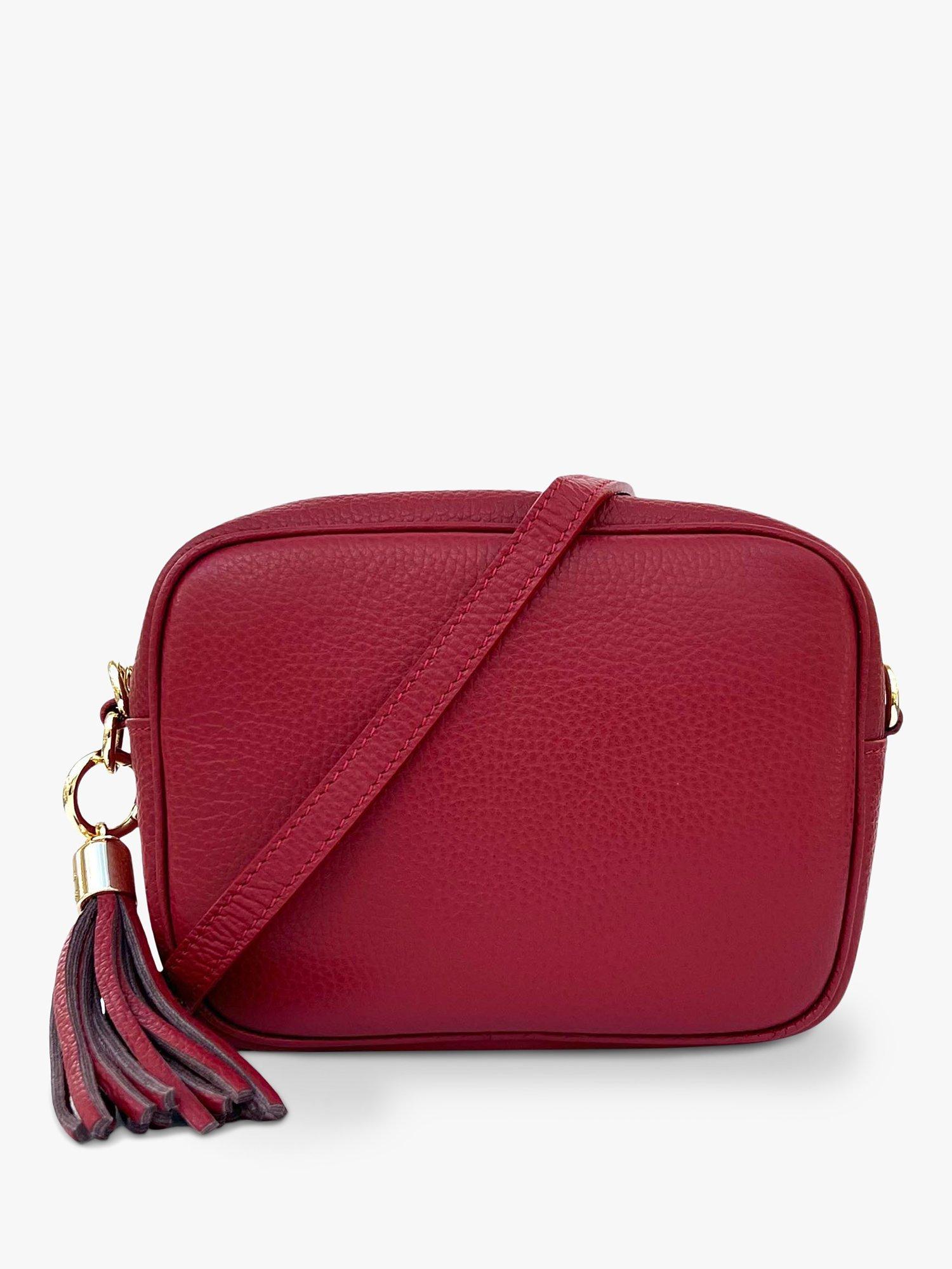 Apatchy Leather Crossbody Bag Cherry Red