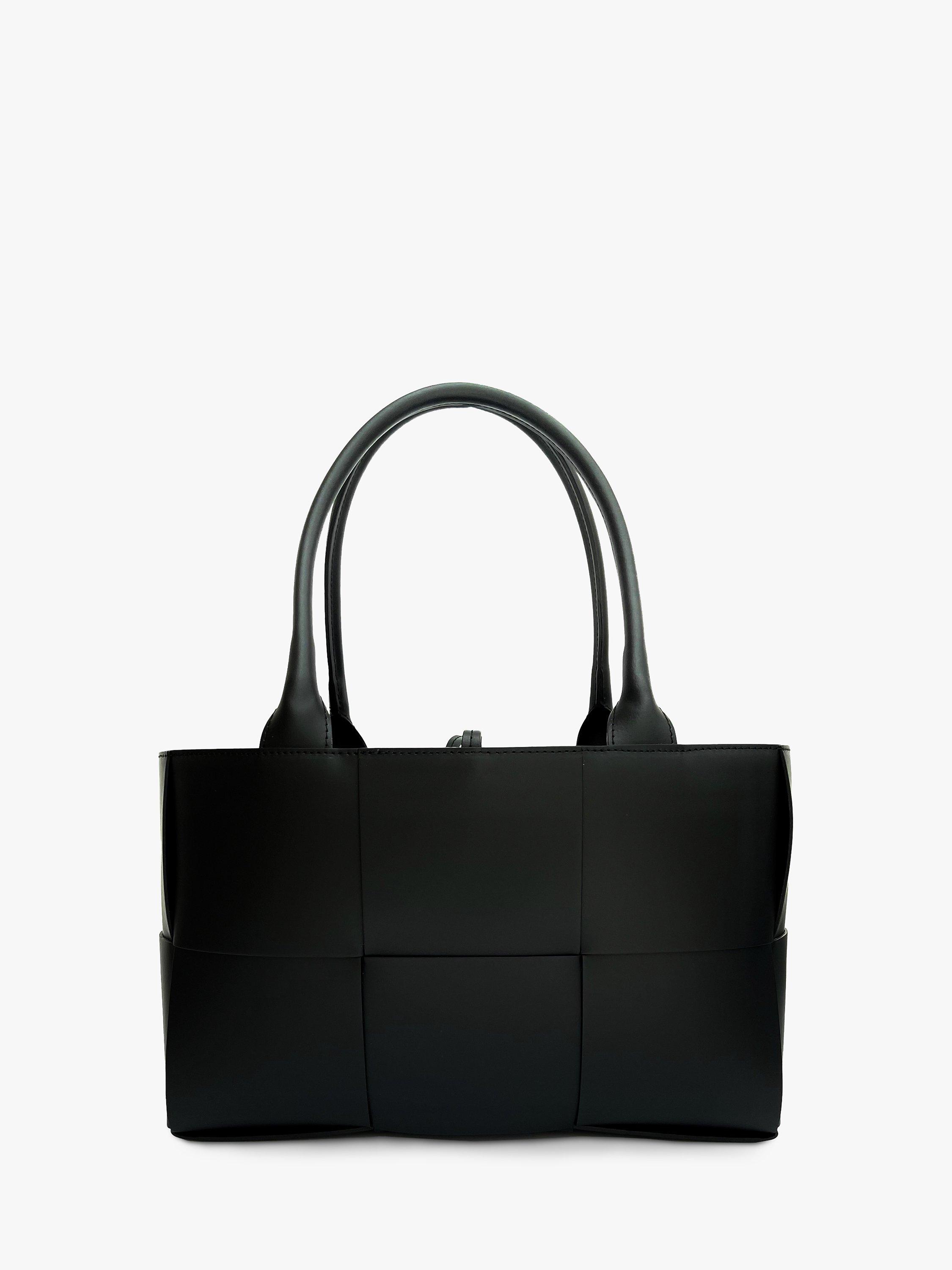 Product image 1 of 4, which shows Apatchy London The Tori Leather Tote Bag, Black