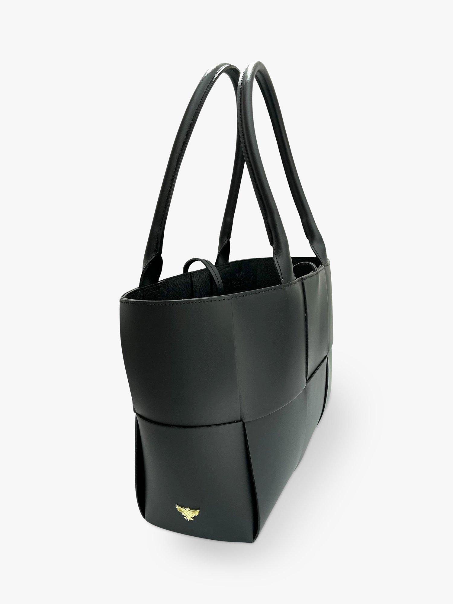 Product image 2 of 4, which shows Apatchy London The Tori Leather Tote Bag, Black