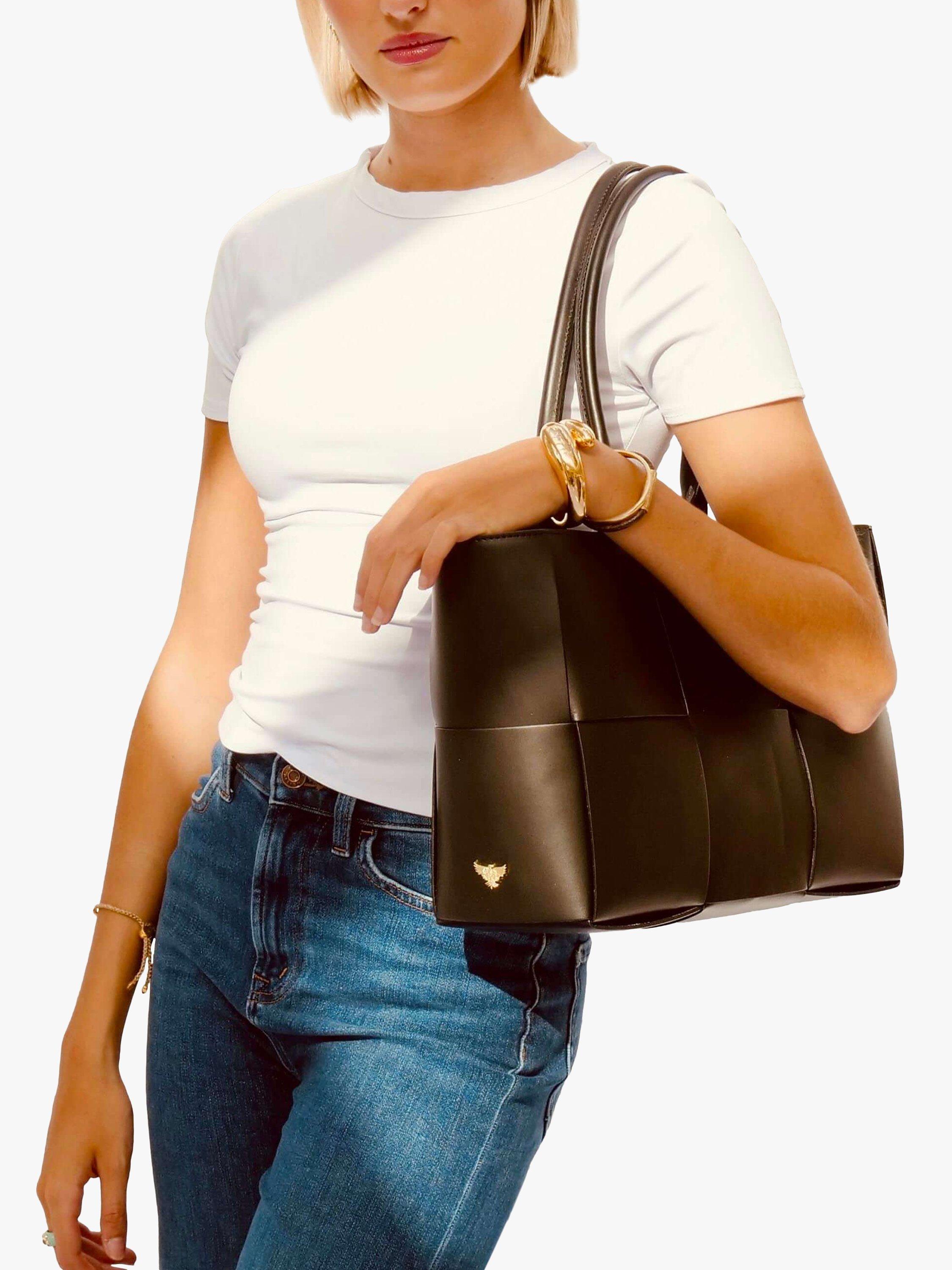 Product image 3 of 4, which shows Apatchy London The Tori Leather Tote Bag, Black